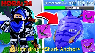 24 HORAS PRA PEGAR A NOVA ESPADA ANCORA DA ATUALIZAÇÃO NO BLOX FRUITS UPDATE 20! ( SHARK ANCHOR )