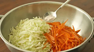 Just cut and mix‼️ Everyday Carrot Cabbage Recipe.💯