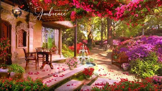 Tea Time in Spring Garden ASMR Ambience 🌷🌿 Relaxing Nature Sounds, Fountain Sounds, Gardening Sounds