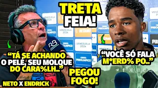 TRETA! O BATE B0CA FORTÍSSIMO ENTRE ENDRlCK E NET0 AO VIVO APÓS DECLARAÇÃO P0LÊMICA DO JOGADOR