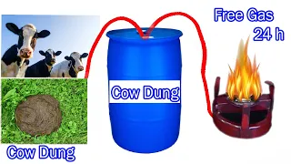 How to make Free Energy Gas from Cow Dung | Amazing technology to use free gas from garbage Leaf.