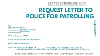 How To Write Letter To Police Station  – Letter Requesting Police for Patrolling