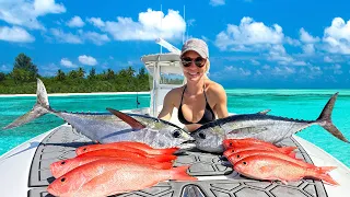 She Caught Her First Tuna in Dangerously Rough Seas! (Catch & Cook)