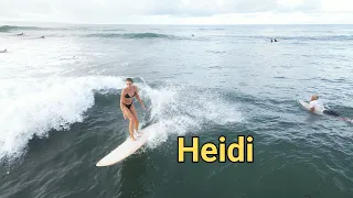 Sunrise Surf Session with Heidi I Surfing Canggu Bali I Drone 4k