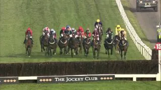 HOW DID HE WIN? Lord Windermere prevails in a blanket finish of the 2014 Cheltenham Gold Cup