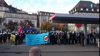 Linke Demonstration beim Bahnhof Rapperswil