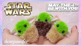 ✅ How to make the PERFECT Baby Yoda ~ Super Easy Pom Pom Craft Making Idea ~ DIY Star Wars Gift