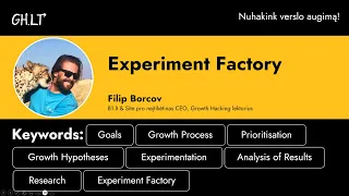 Experiment Factory by Filip Borcov @GrowthHacking23 Conference
