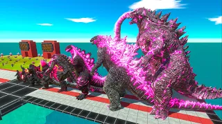 EVOLUTION of PINK THUNDER GODZILLA 2014 Size Comparison vs Team KING GHIDORAH x DESTOROYAH BIOLLANTE