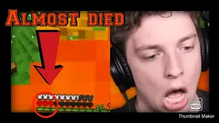 Slogo almost died in his Minecraft Hardcore survival series/almost ended it😱😱