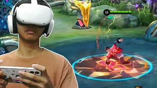 PLAYING ML ON VR | ANG HIRAP | mobile legends on virtual reality headset