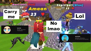 I Made Naomi BG And Mappengs Carry Me In Bedwars!