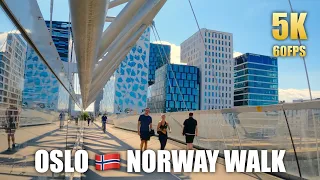 Summer Walk in Oslo 🇳🇴 Norway (Ultra HD 4K 60 FPS) 2022 Saturday Virtual Tour Video