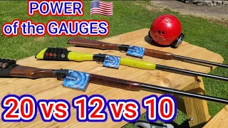 3 Shotguns VS bowling balls🇺🇸10 Gauge vs 12ga and 20ga. Powershock Slugs!!!😎
