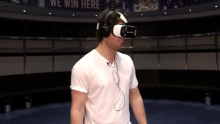 Ben Hutton watching Canucks VR/360˚ Superskills Experience