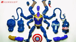 unboxing and assembling purple thanos vs purple venom vs captain america toy