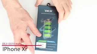 DEJI iPhone XR (3510 mah) розпаковка та тестування посиленого акумулятора (українська мова)