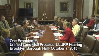 One Brooklyn--Uniform Land Use Process Hearing, ULURP Hearing, October 2015