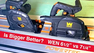 Worth 50-100% Upcharge?  WEN 7-1/4" vs 6-1/2" Track Saw & the PowerTec "Upgrade" Guide Rail.