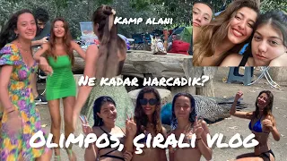 OLİMPOS, ÇIRALI KAMP VLOG | FİYAT, KAMP ALANI, PLAJ, RESTORANLAR 13.08.2022 #olimpos #camping