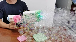 Mini Bazooka Bubble Gun Unboxing 2022  - 32 Holes Electric Bubble Machine