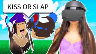 Roblox Vr Hands.. KISS or SLAP With My Friend! (FACECAM)