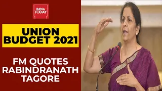 FM Nirmala Sitharaman Quotes Rabindranath Tagore As She Begins Budget Speech For 2021-22