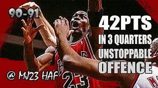 Michael Jordan Highlights vs Nets (1991.03.28) - 42pts in 3 Quarters, UNSTOPPABLE!