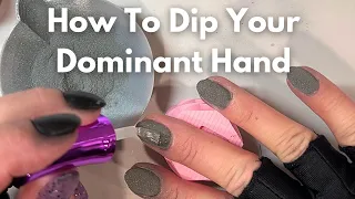 HOW TO DIP YOUR DOMINANT HAND/ Nail Dip Powder Tips for Beginners