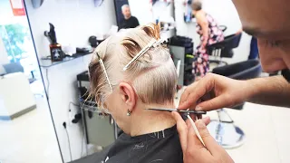 ANTI AGE HAIRCUT - SHORT PIXIE BOB FOR THIN WHITE HAIR