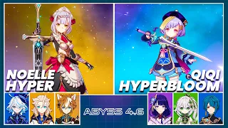 C6 Noelle Furina Hyper & C3 Qiqi Hyperbloom - Spiral Abyss 4.6 | Floor 12 9 Stars - Genshin Impact