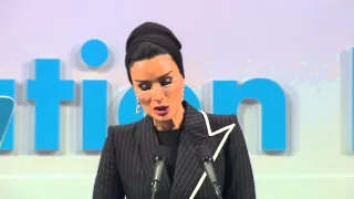 Her Highness Sheikha Moza bint Nasser of Qatar speaks at the World Education Forum 2015