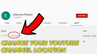 How To Put Or Change Country Of Youtube Channel