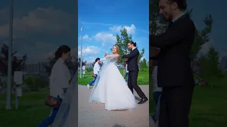 Реакция прохожих на танец жениха и невесты