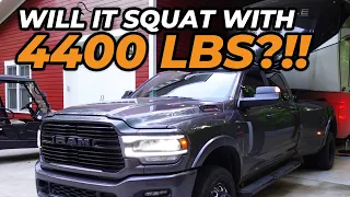 How Much Does a RAM 3500 Dually Squat With 4,400 LBS of Payload? // Ultimate RAM Air Suspension Demo