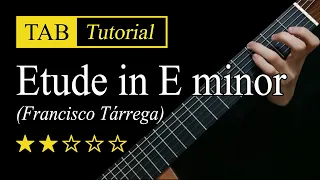 (Tarrega) Etude Em - Guitar Lesson + TAB