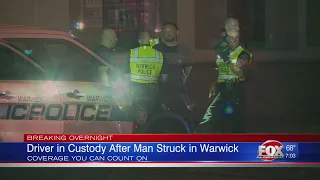 Driver in custody after man struck in Warwick