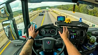 POV Truck Driving 2023 Scania R500 🇩🇪 Beautiful Mountains In Germany | 4k New Gopro | ASMR