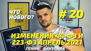 Изменения 44-ФЗ и 223-ФЗ - апрель 2021 | Госзакупки