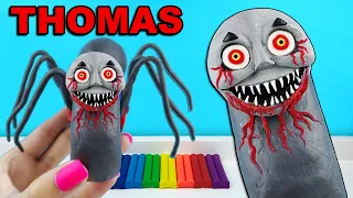 THOMAS THE NIGHTMARE ENGINE with Clay➤ CreepyPasta  Made from Plastilina. Plasticine. Tutorial train