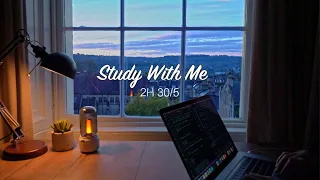 2-Hour Study with Me / England Early Morning 🌅 / Pomodoro 30-5 / Soft Piano 🎹 | Day 132