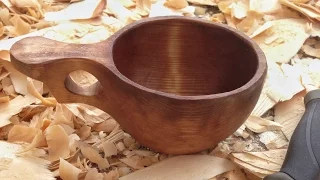 How to cut a mug (kuksa) from a tree?