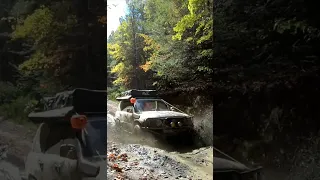 Lexus LX470 in the mud Trail 27 at Windrock Park