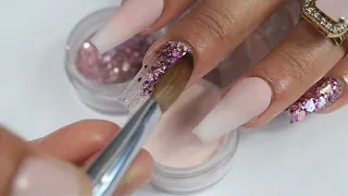 uñas acrilicas preciosas en técnica baby boomers y hermoso degradé de mi mezcla brillante 💐