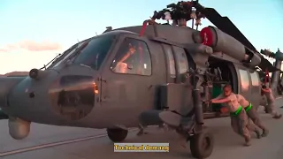 Loading HH-60 Pavehawk Helicopters onto a C-5 Galaxy Cargo Aircraft | full Hd video