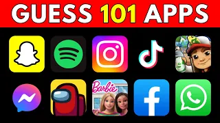 🤳Guess the App Logo in 3 Seconds ⏰| 101 Famous Apps 2023 | Logo Quiz