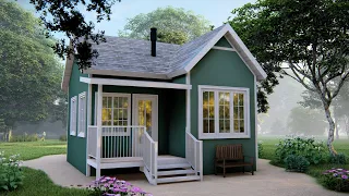 20ft x 20ft ( 6x6 m ) Charming TIny House Design ! Free Floor Plan