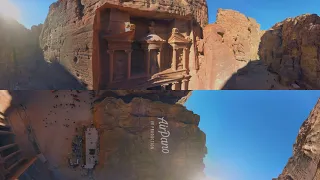 Ancient city of Petra, Jordan  Aerial 360 video in 8K  Virtual travel