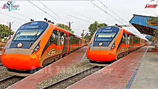 Saffron Vande Bharat Express!! 😮🔥+ Amrit Bharat Livery WAP5 with DURONTO Express+ 130 kmph SARAIGHAT