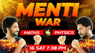 Menti War |🦁 Maths v/s Physics 🦁| ആര് ജയിക്കും❓| Don't Miss it 🔥Saturday 7:30 PM